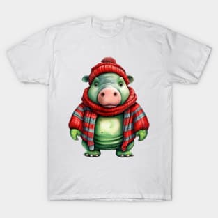 Knitted Christmas Hippo T-Shirt